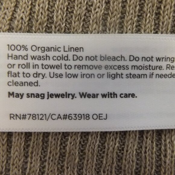 Eileen Fisher Sweater Womens Medium Beige 100% Organic Linen - Picture 6 of 7